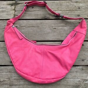Free People Pink Crescent Hobo Shoulder Bag